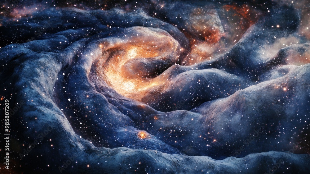 Fototapeta premium A Cosmic Whirlpool of Stars and Nebulae