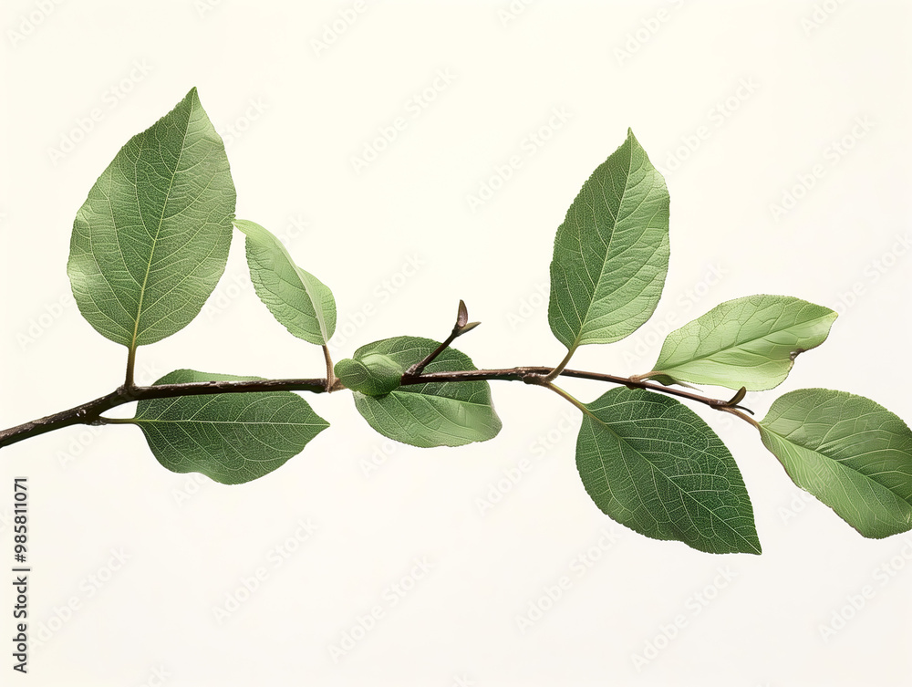 Naklejka premium Branche avec des feuilles