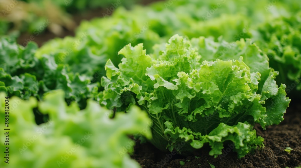 Fresh Green Lettuce in a Garden Fresh Green Lettuce in a Garden