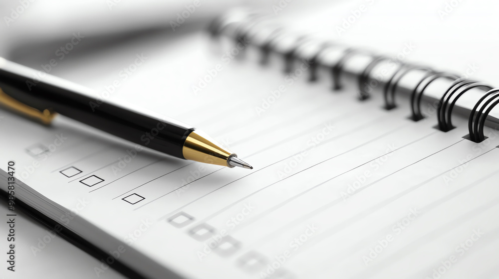 Closeup of a productivity journal with all tasks checked off, symbolizing successful efficiency and high output Closeup of a productivity journal with all tasks checked off, symbolizing successful efficiency and high output
