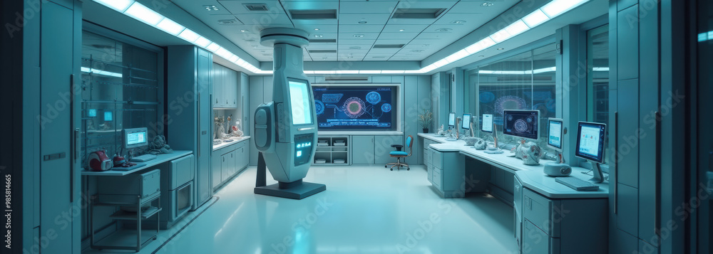 Futuristic Lab for Cell Therapy Development 3d Illustration Futuristic Lab for Cell Therapy Development 3d Illustration