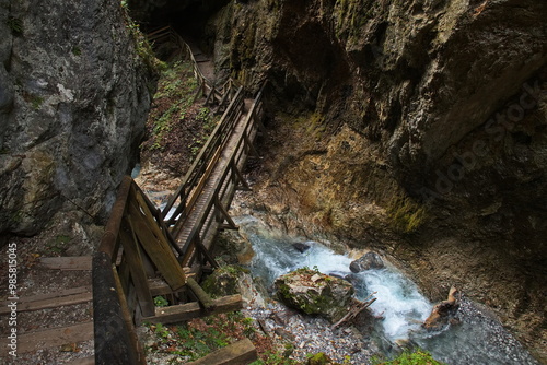 Photography Hiking track in Wolfsklamm at Stans, Austria, Europe
