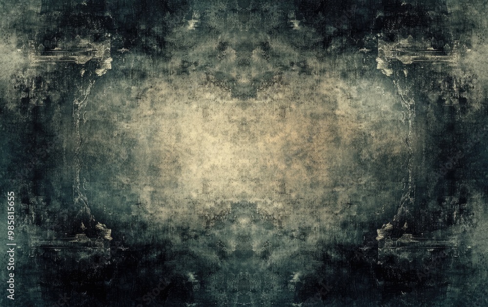 Obraz premium Dark abstract vintage grunge background with faded center for text or image