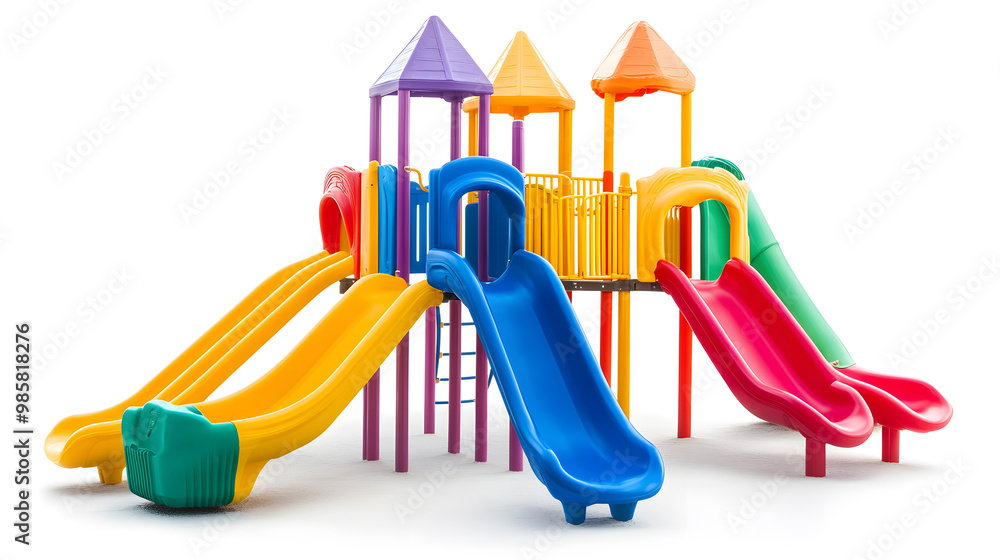 Colorful kid playground isolated on white background Colorful kid playground isolated on white background
