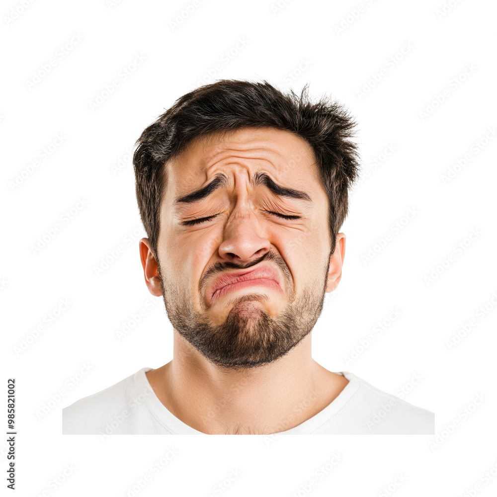 Sad Man Crying with Closed Eyes Sad Man Crying with Closed Eyes