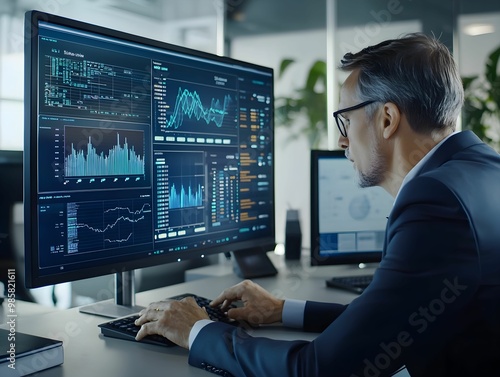 Obraz na płótnie finanse, AI, doradztwo, inwestycje, technologia, analityka, algorytmy, strategia, rynek, predykcja, oprogramowanie, doradca, nowoczesne, biznes, cyfrowe, zaawansowane, finanse, inwestorzy, analiza, w salonie