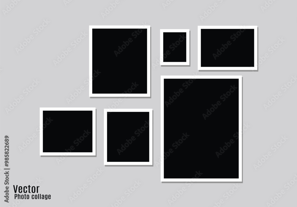 Polaroid photo frame on a rope vector design Polaroid photo frame on a rope vector design