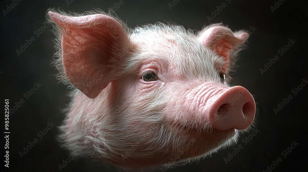 Close-up Portrait of a Cute Piglet Close-up Portrait of a Cute Piglet
