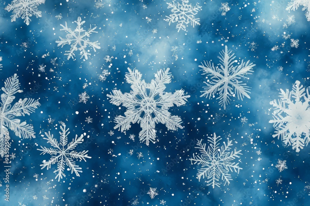 A background, snowflakes. Generative AI A background, snowflakes. Generative AI