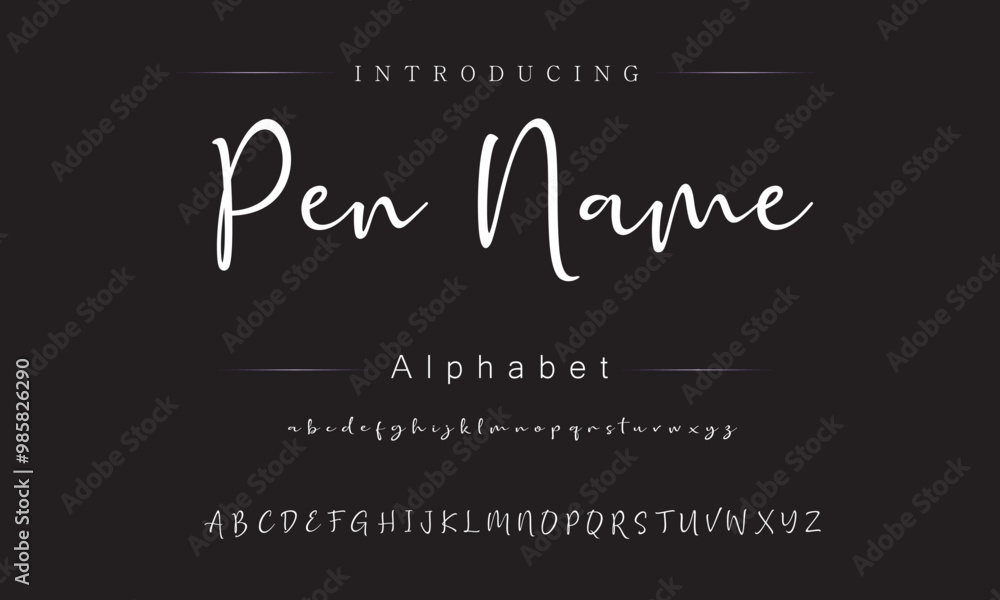 Fototapeta premium Creative Cursive Font for Elegant Invitations
