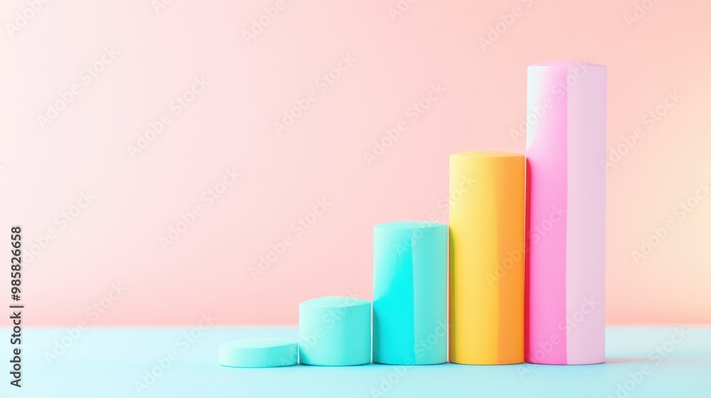 A series of stacked bars on a graph representing different data categories, illustrating comparisons. A series of stacked bars on a graph representing different data categories, illustrating comparisons.
