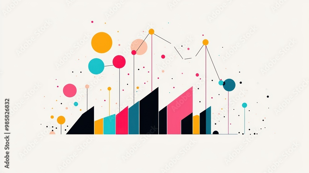 A combination chart combining line and bar graphs, visualizing multiple data sets for comparison. A combination chart combining line and bar graphs, visualizing multiple data sets for comparison.