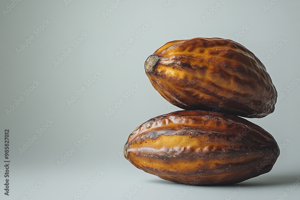Isolated cacao against a white backdrop. Generative Ai Isolated cacao against a white backdrop. Generative Ai