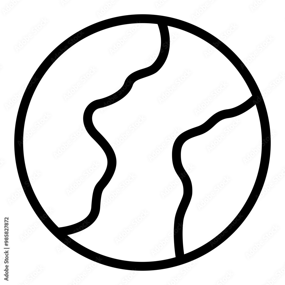 Planet earth icon. Vector line icon Planet earth icon. Vector line icon