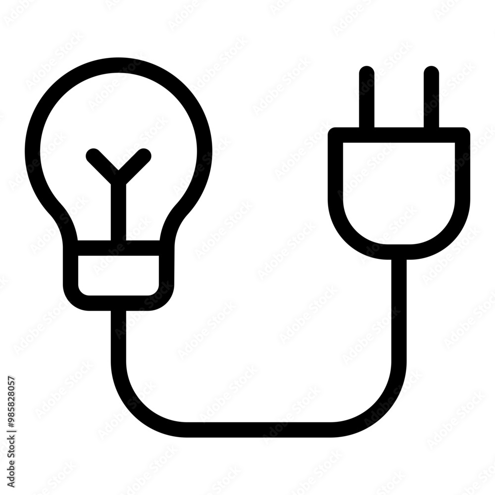 Power plug icon. Vector line icon Power plug icon. Vector line icon