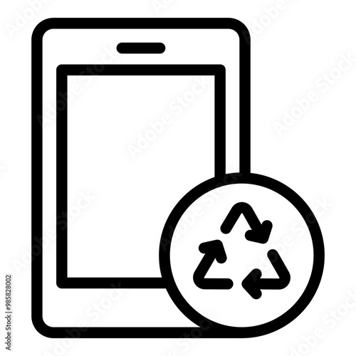 Electronic recycling icon. Vector line icon