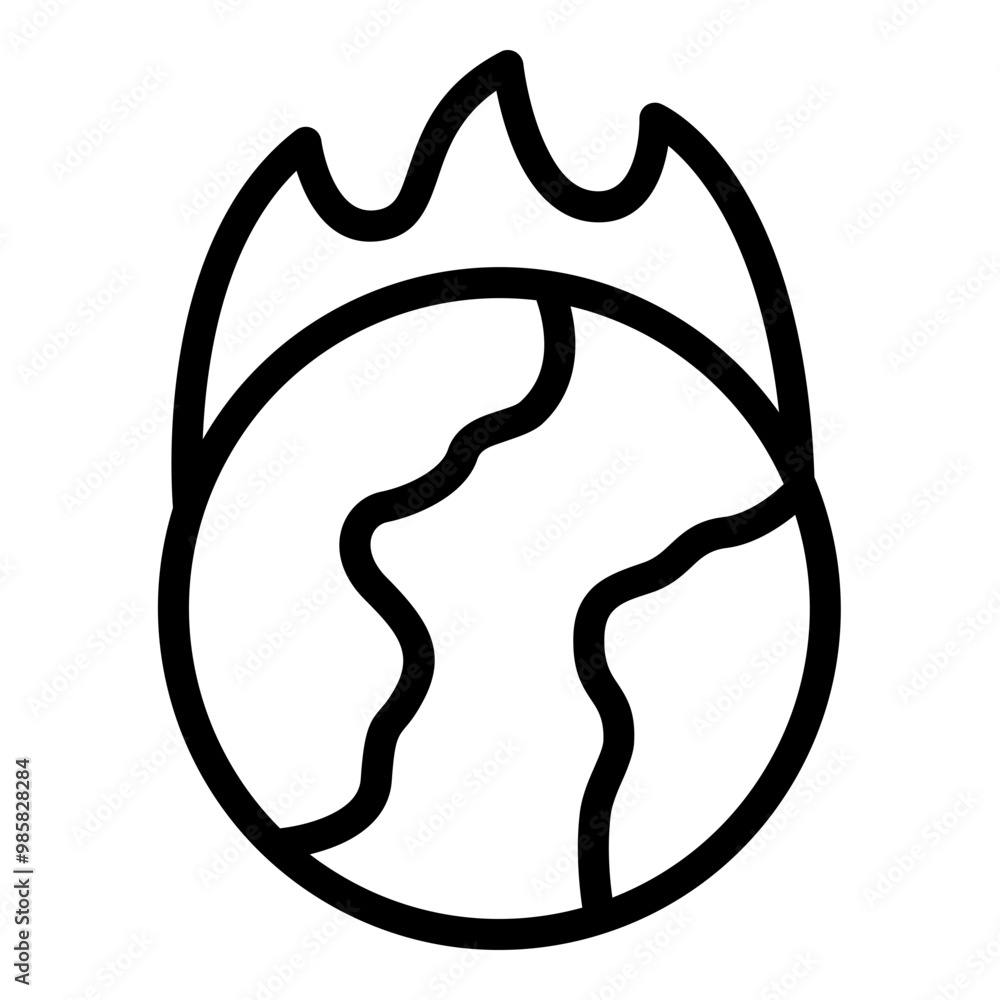 Global warming icon. Vector line icon Global warming icon. Vector line icon