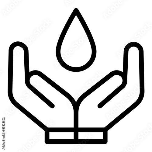 Save water icon. Vector line icon