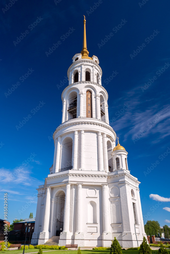 The Bell tower of the Resurrection Cathedral in Shuya. Golden Ring of Russia