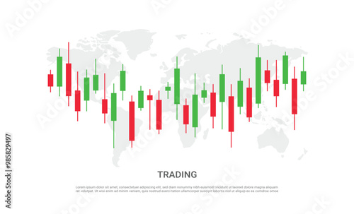 Growth stock diagram financial graph or business investment market trade on transparent background. Business candle stick graph chart of stock market investment trading on white background design.