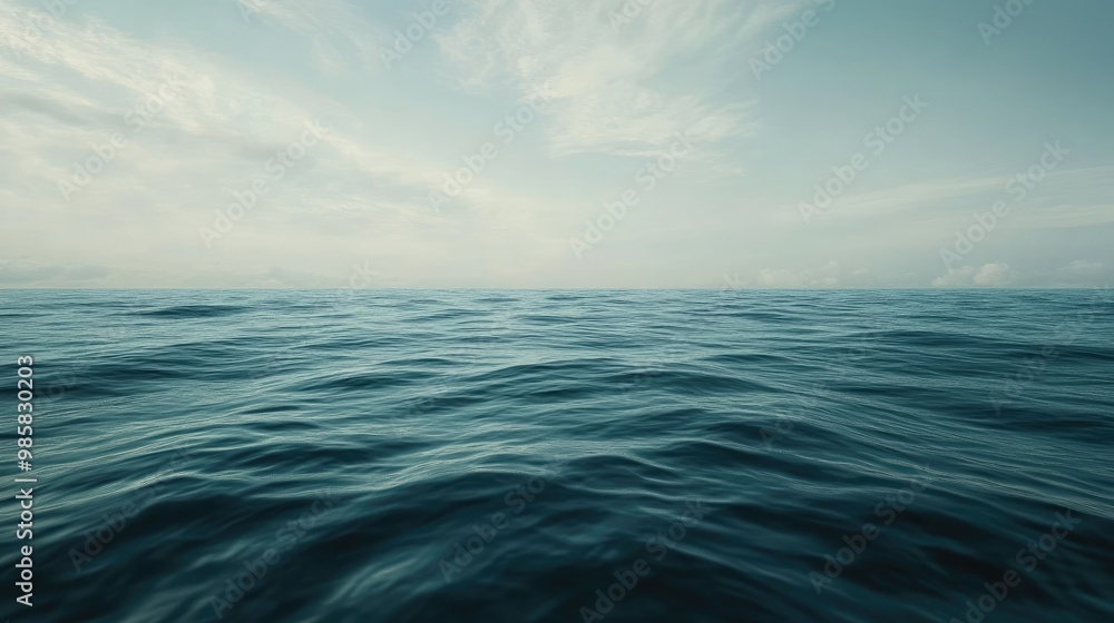 A wide shot of a calm ocean, with gentle waves rolling towards a distant horizon. A wide shot of a calm ocean, with gentle waves rolling towards a distant horizon.