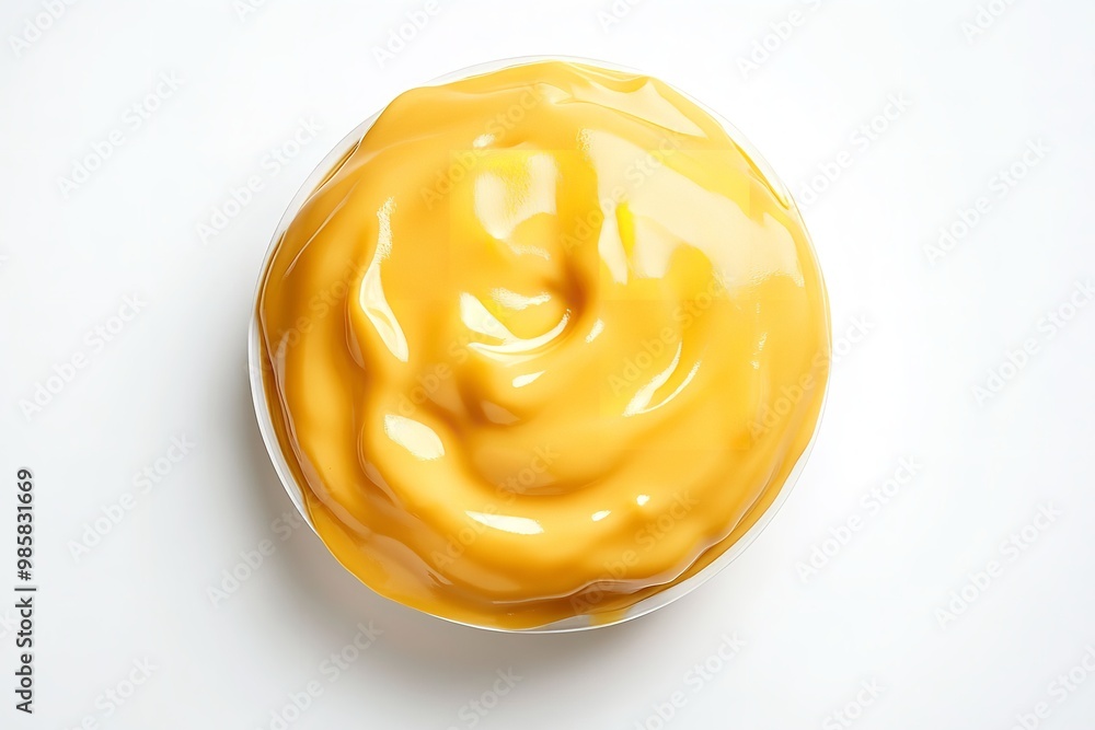 Cheese sauce in full length front view on a white backdrop. Generative Ai Cheese sauce in full length front view on a white backdrop. Generative Ai