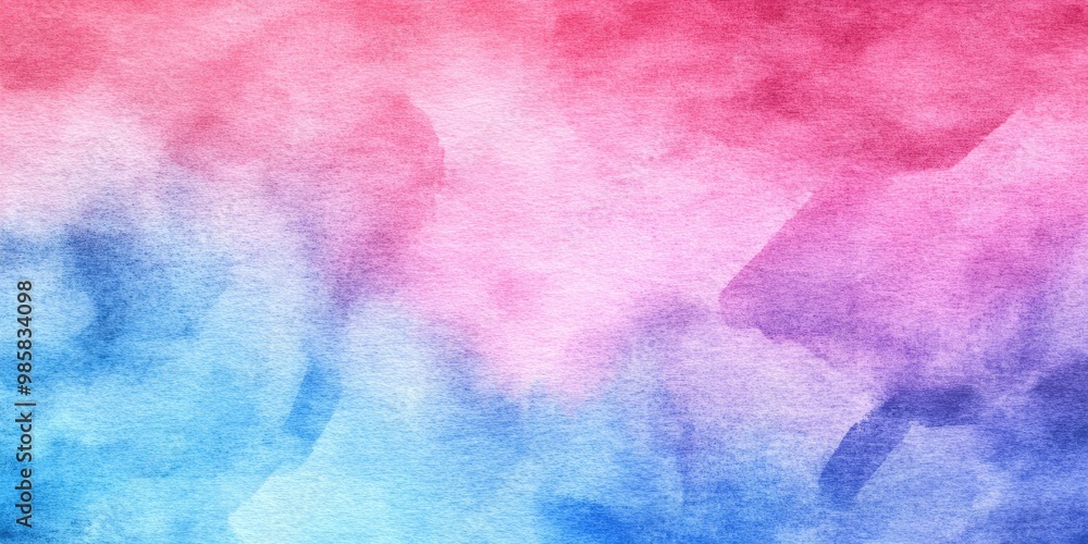 Fototapeta premium Abstract watercolor gradient in pink and blue hues.