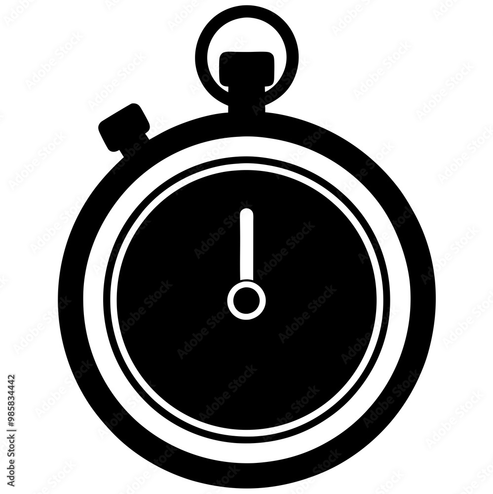 Black Stopwatch with Dial for Time Measurement in Simple Design Black Stopwatch with Dial for Time Measurement in Simple Design