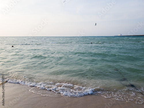 sea ​​waves seen from the beach shore