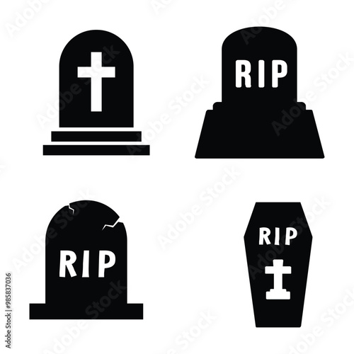 Grave icon on white background