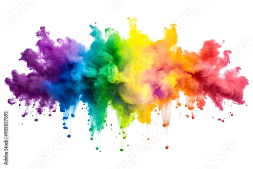 Wallpaper Mural Rainbow paint explosion of pride isolated on a white backdrop. Generative Ai Torontodigital.ca