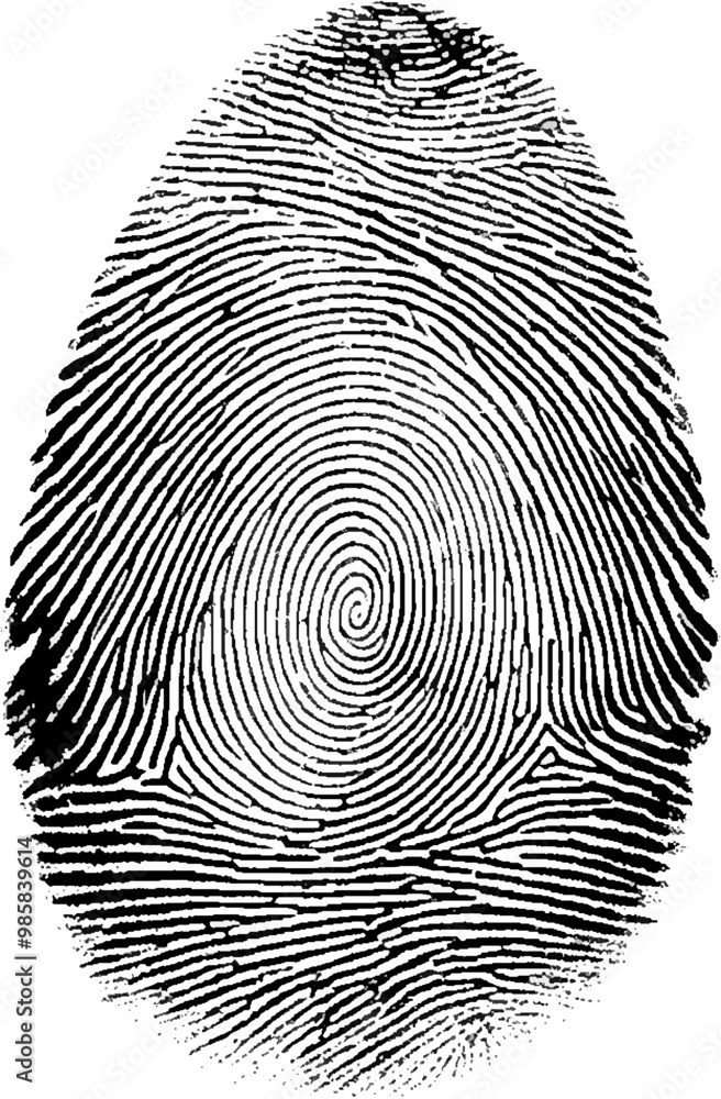 Vector abstract fingerprint with modern design and fingerprints on a background