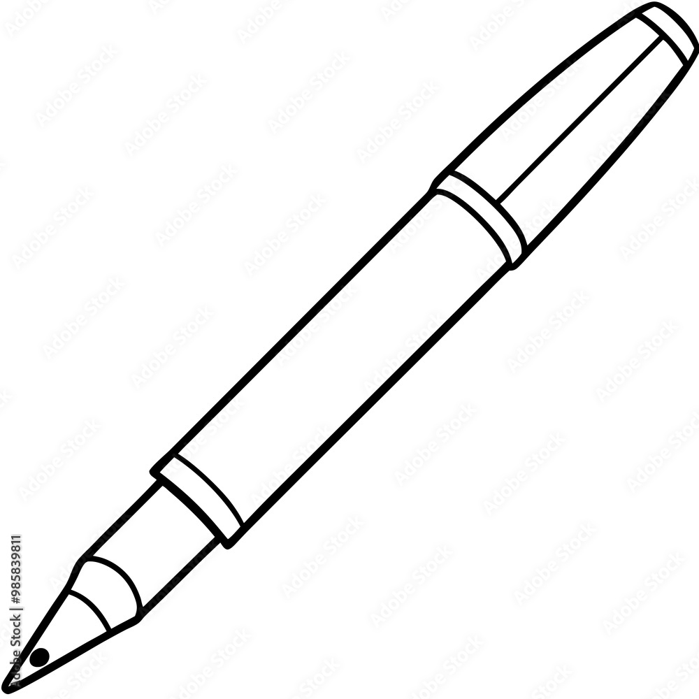 Pen line art vector illustration Pen line art vector illustration