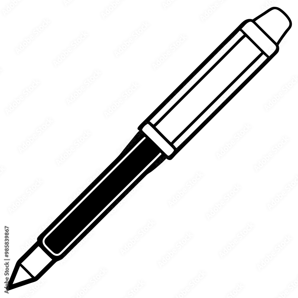 Pen line art vector illustration Pen line art vector illustration