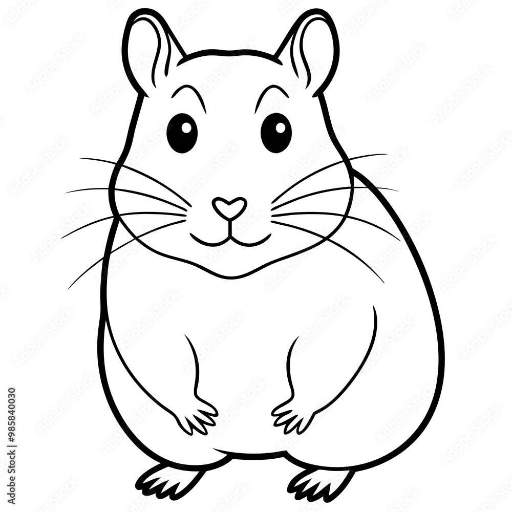 Obraz premium Mouse line art vector illustration