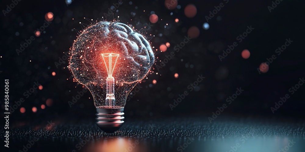 glowing brain lightbulb symbolizing artificial intelligence and innovation concept glowing brain lightbulb symbolizing artificial intelligence and innovation concept