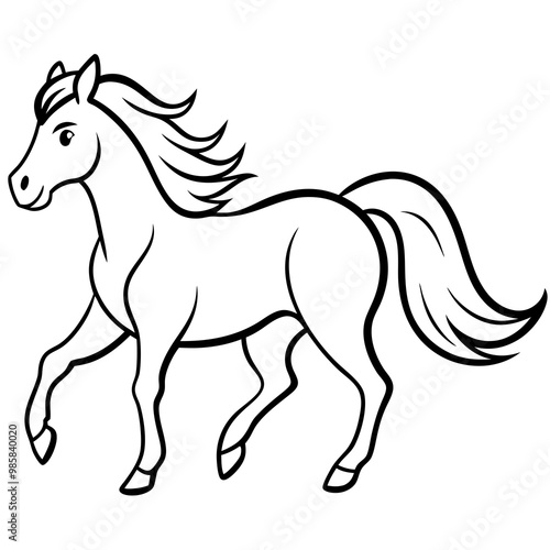 Horse line art vector illustration