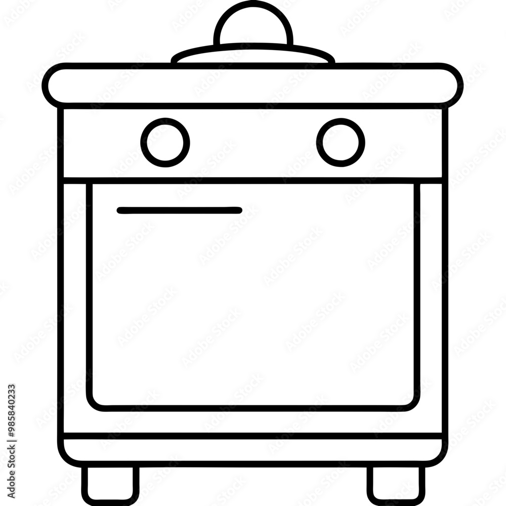 stove isolated on white line art vector illustration stove isolated on white line art vector illustration