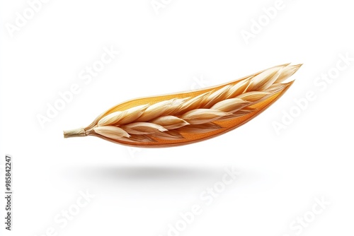Wallpaper Mural Isolated on a white backdrop, a mature wheat seed floating and peeling. Generative Ai Torontodigital.ca
