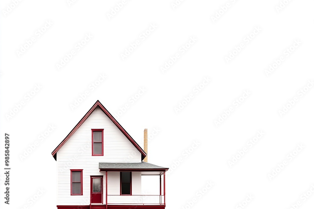 Home for sale with white background that is isolated. Generative Ai Home for sale with white background that is isolated. Generative Ai