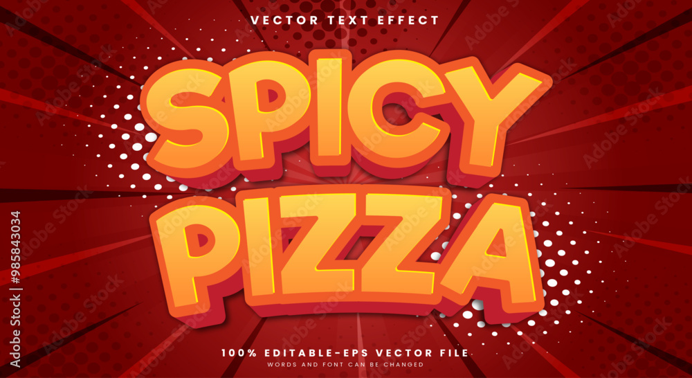 Spicy Pizza editable text effect Template suitable for fast food Products Spicy Pizza editable text effect Template suitable for fast food Products
