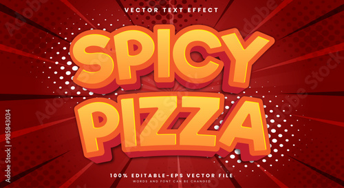 Wallpaper Mural Spicy Pizza editable text effect Template suitable for fast food Products Torontodigital.ca