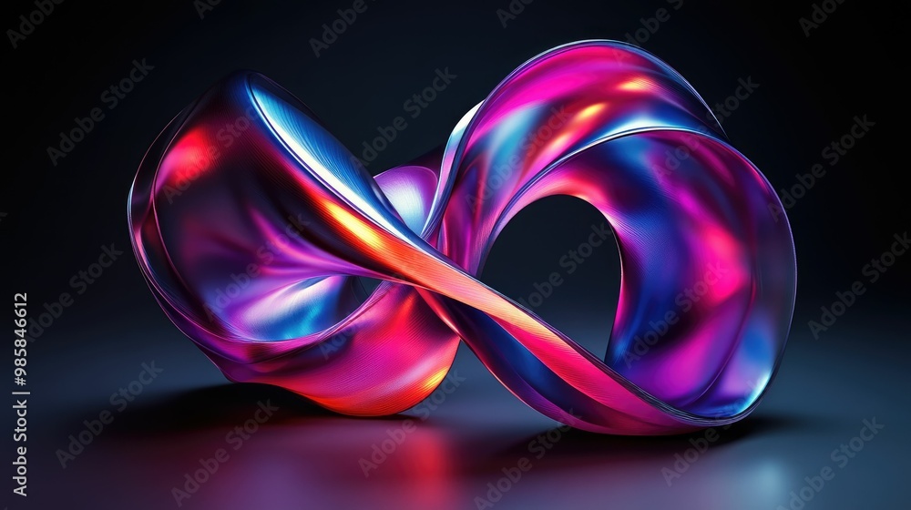Fototapeta premium Abstract colorful sculpture representing infinity.