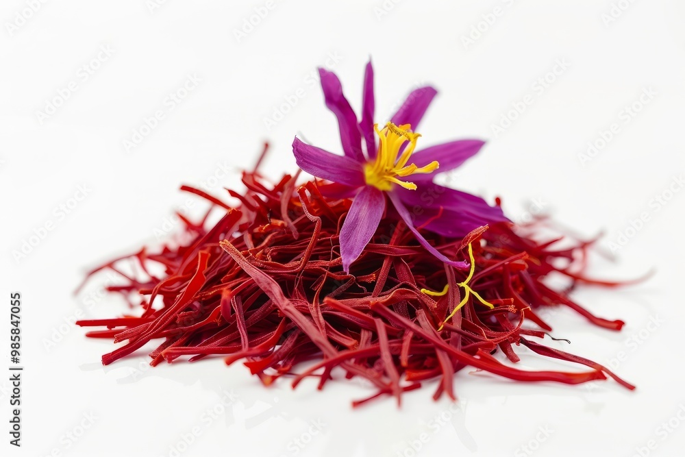 Fototapeta premium A fresh Saffron isolated on white