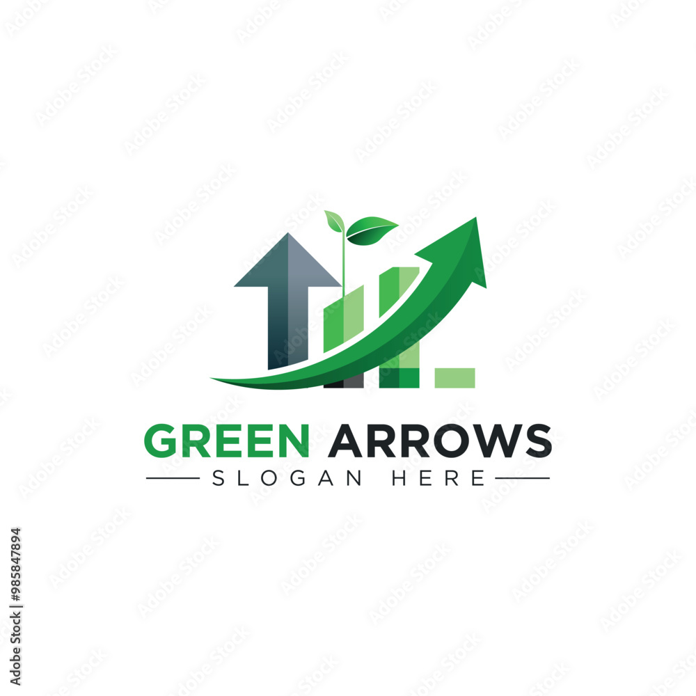 Eco Grow Modern Economic Financial Logo Design Eco Grow Modern Economic Financial Logo Design