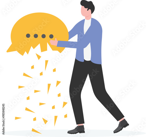 Broken promises, dishonesty, lies, scams, business fraud, ineffective cooperation or verbal agreements, betrayal, huge fists crushing speech bubbles

