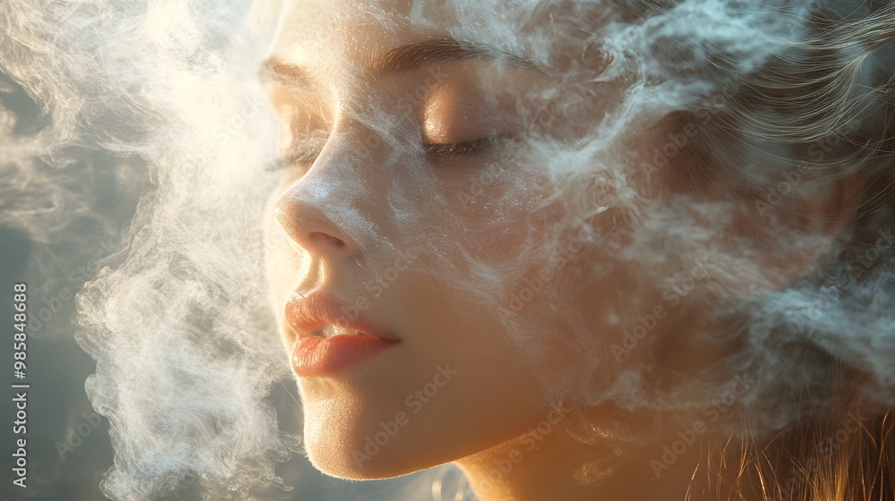 Outline of a Facial Steamer with Soft Steam Lines Symbolizing Deep Skin Cleansing and Rejuvenation Outline of a Facial Steamer with Soft Steam Lines Symbolizing Deep Skin Cleansing and Rejuvenation