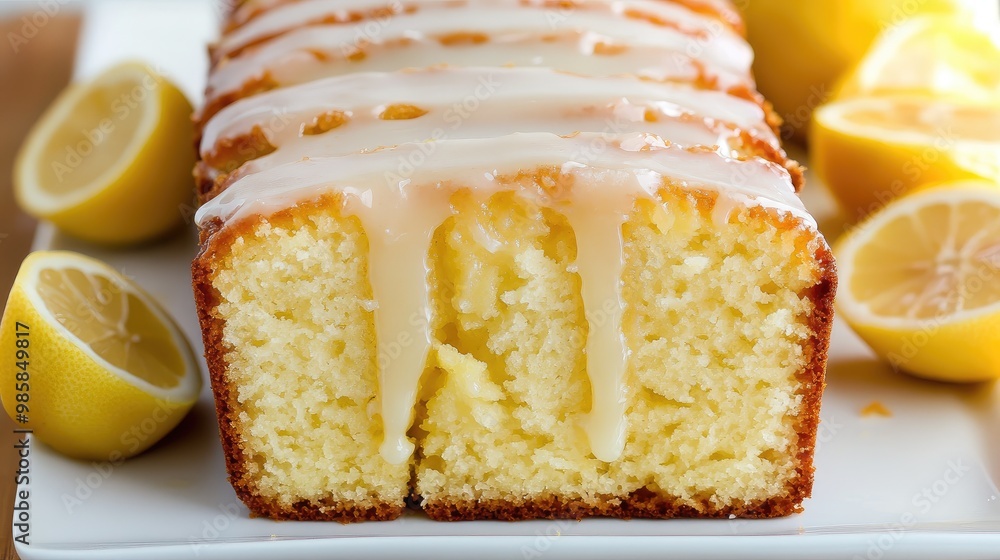 slice of lemon cake slice of lemon cake