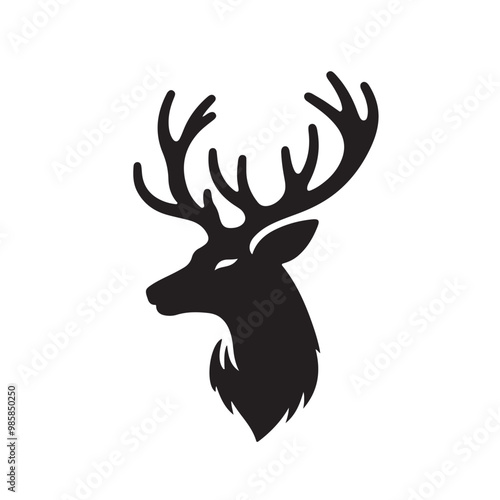 A drawing of a deer head