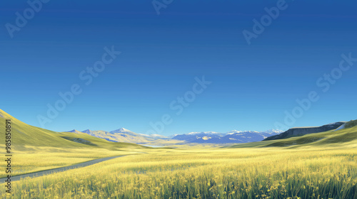 landscape with blue sky